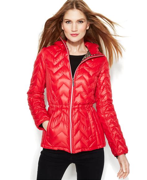 michael michael kors leather jackets|Michael Kors packable jacket women.